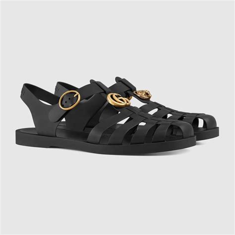 gucci rubber buckle strap sandal|Gucci rubber slide sandals outfit.